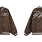 Leather Embroidered Loose Baseball Jacket