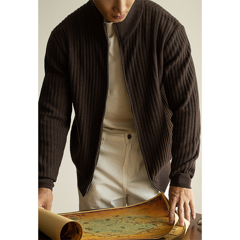 Zipper Cardigan Men's Casual Sweater Coat