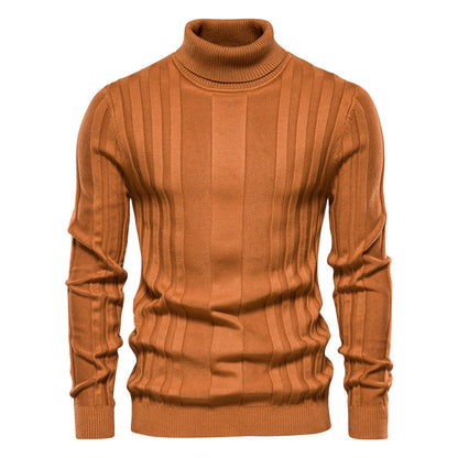 Men's Turtleneck Sweater Casual Knit Solid Color Pullover