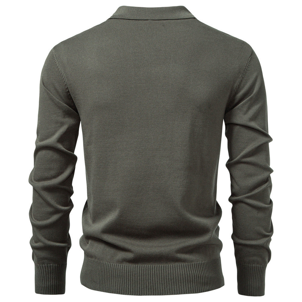 Men's Business Casual Sweater Long Sleeve Half Zipper Sweater