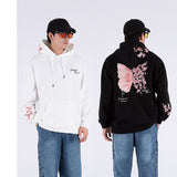 Plum Embroidered Fleece Hooded Sports Sweatshirt