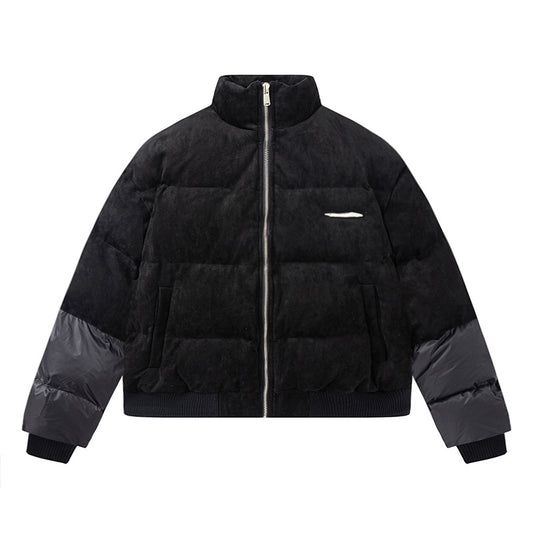 Suede Stitching Warm Cotton Jacket Men's And Women's Coats