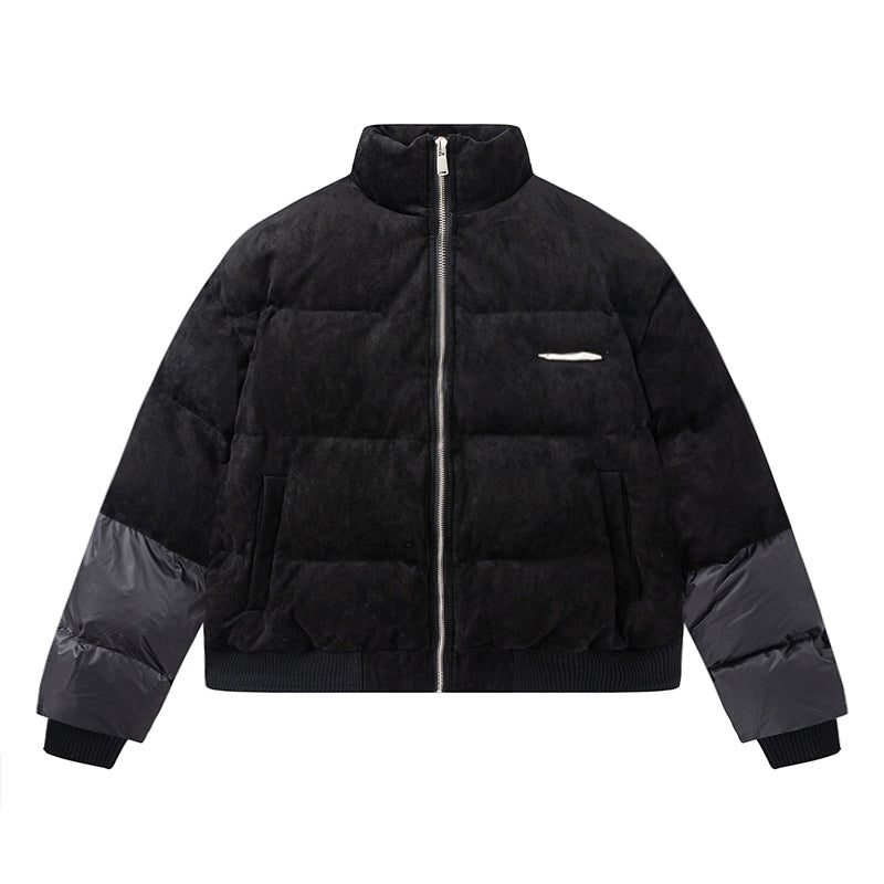 Suede Stitching Warm Cotton Jacket Men's And Women's Coats