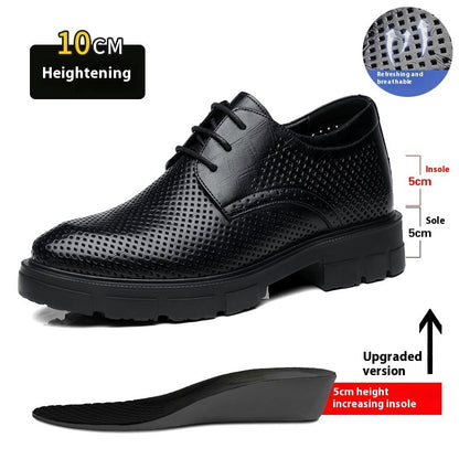 Men's Height Increasing Leather Shoes 10cm Thick Bottom Business Formal Wear