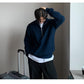 Autumn Half Zipper Cardigan Sweater Stand Collar Sweater