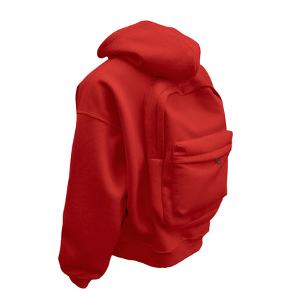 Backpack Men's Loose Sports And Leisure Hooded Zipper Sweatshirt