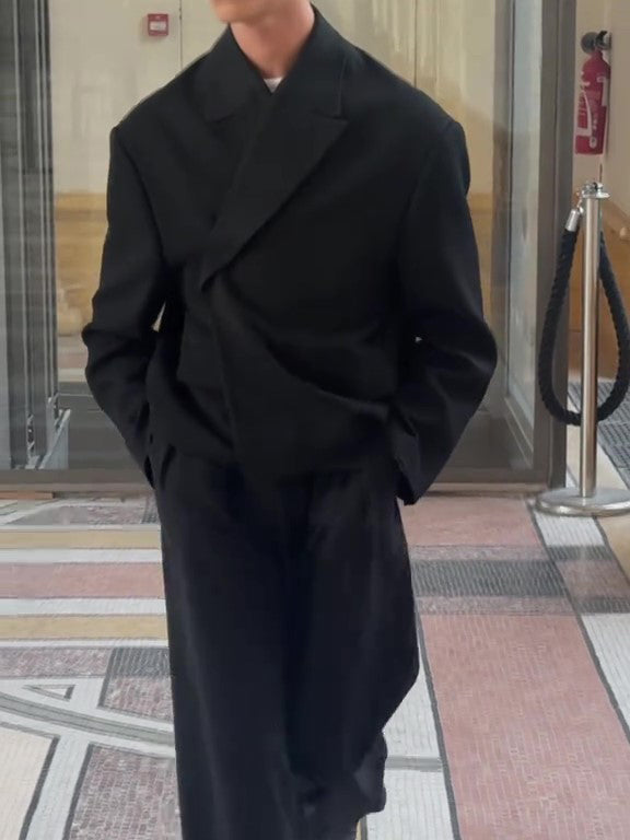 Casual Solid Color Oversized Blazers