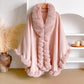 Oversized Loose Irregular Fur Collar Cape Shawl