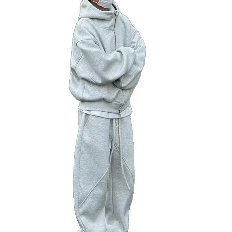 Autumn Winter Fleece - Lined Extra - Thick Men's Set Hoodie And Sweatpants - Babazayed
