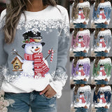 Snowman Printed Panel Loose Sweater