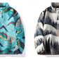 American High Street Vintage Tie-dye Coat Heavy Velvet Hoodie