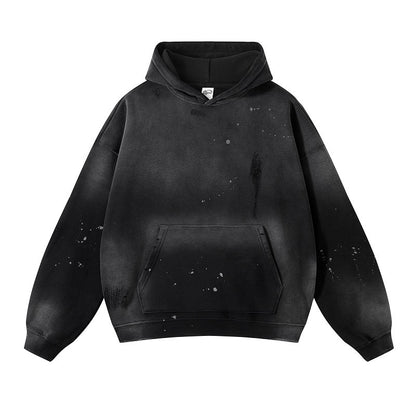 Splash-ink Washed Damaged Thickened Hoodie Sweater For Men And Women