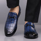 Men's Plaid Light Luxury Plus Size Rubber Sole Lightweight Leather Shoes