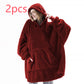 Hoodie Sweatshirt With Big Pocket Tops Sweater Comfortable Loose Double-Sided Fleece Thicker Wearable Blanket
