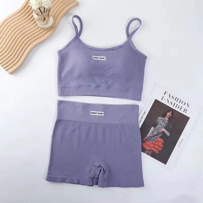 New High Waist Peach Yoga Suit Women