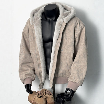 New Winter Mens Retro Marble-Textured Cotton Padded Jacket