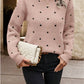 Ins Polka Dot Print Pullover Sweater Fashion Casual Long-sleeved Jacquard Knitted Top Winter Round Neck Clothing For Women