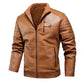 Leather Men's Leather Jacket Youth Motorcycle Leather Jacket Plus Velvet Thickening