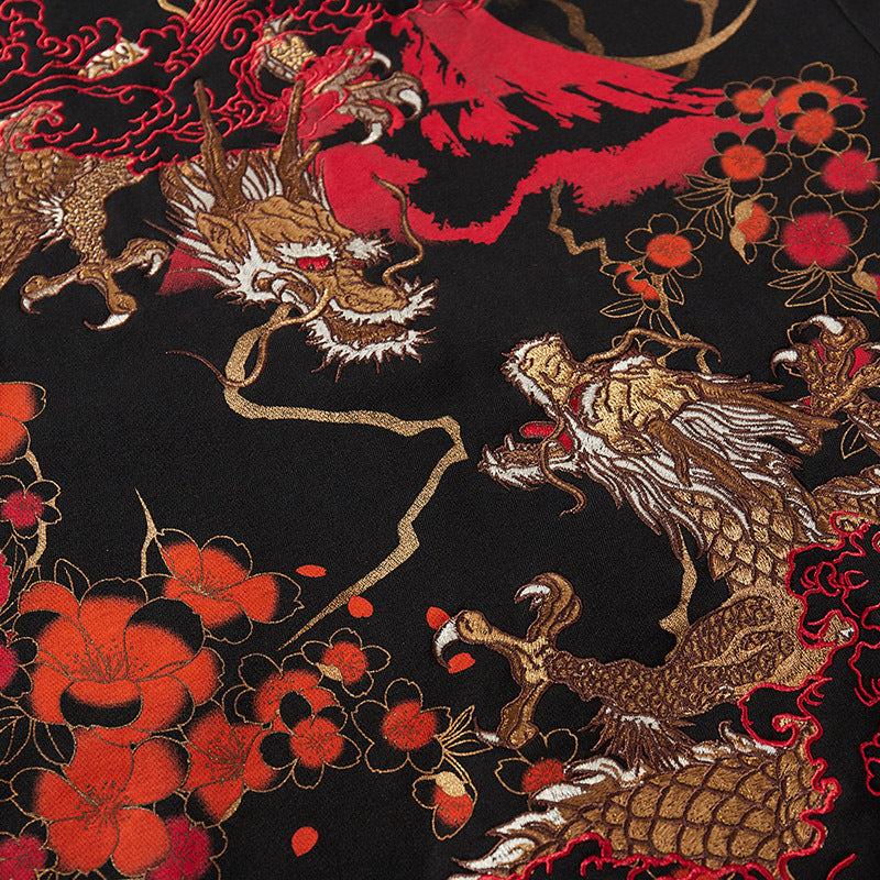 Embroidered Japanese Heavy Industry Embroidered Men's Hoodie