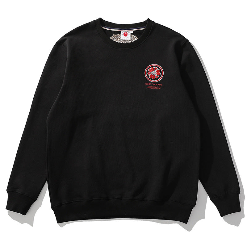 Tattoo Traditional Embroidered Crew Neck Sweatshirt