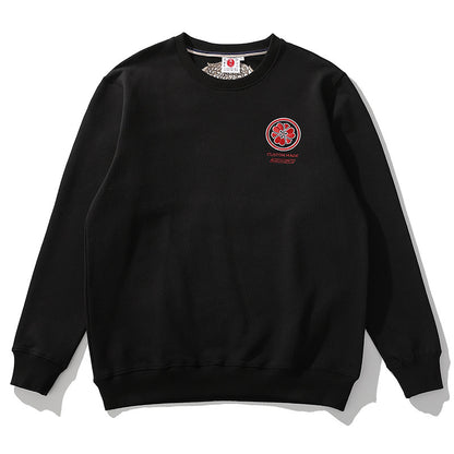 Tattoo Traditional Embroidered Crew Neck Sweatshirt