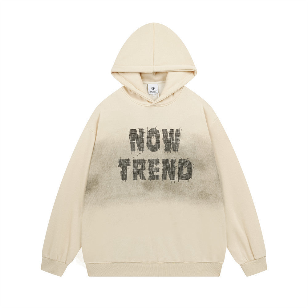 Inkjet Letters Embroidered Brushed Sweatshirt Heavy