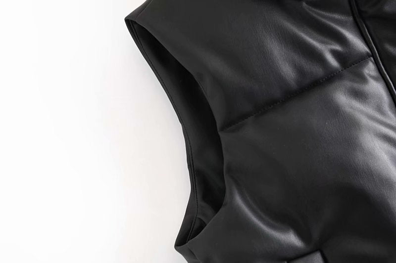 Casual Leather Cotton Vest Jacket