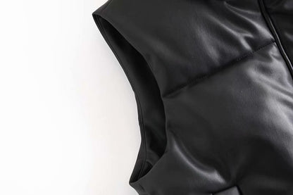 Casual Leather Cotton Vest Jacket