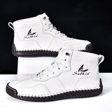 Leather Shoes High-top Retro Casual Boots