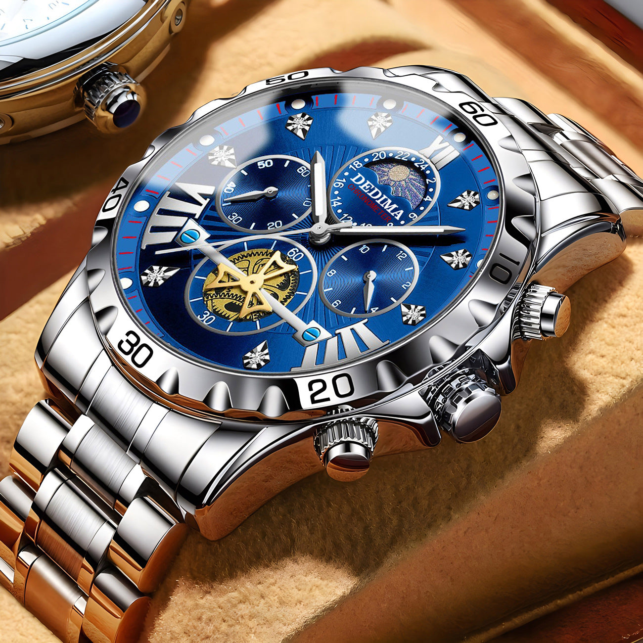 Business Luminous Waterproof Flywheel Quartz Watch