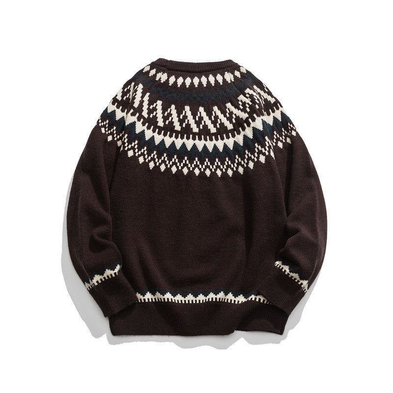 Autumn Winter Japanese Round Neck College Style Loose Sweater