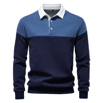 Men's Casual Long-sleeved Polo Collar Sweater