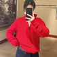 Embroidered Sweater Half Zipper Sweater Sweater Temperament Slimming Short Top