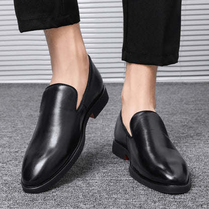 Simple British Style Polished Pointed Leather Shoes