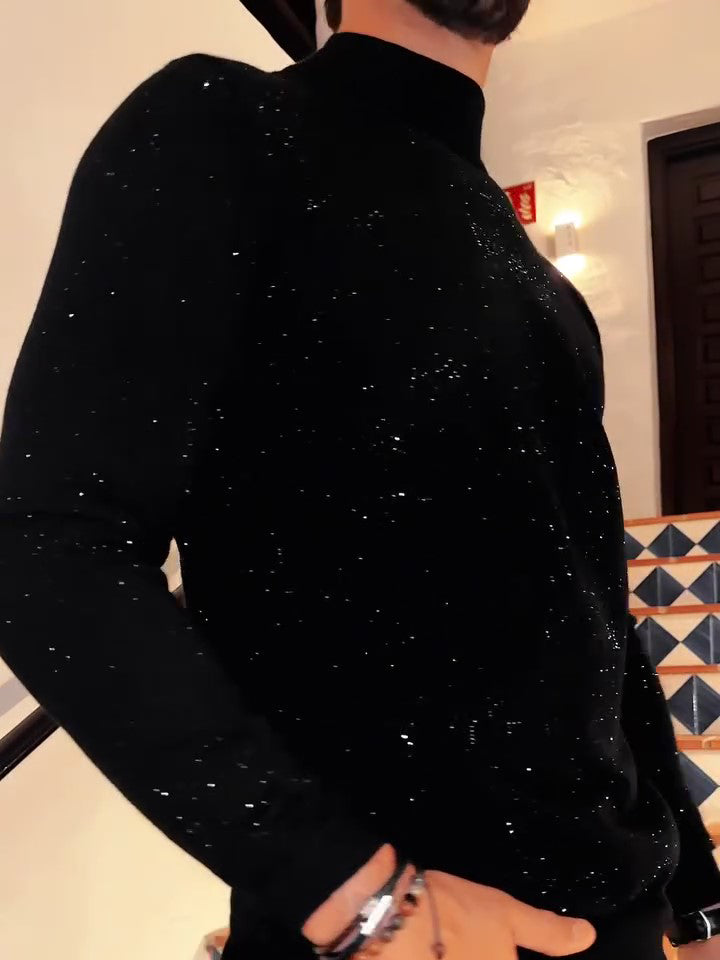 Men's Elegant Sequined Long Sleeve Top