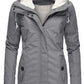 Winter Hooded Jacket Solid Color Warm Buckle Zip-up Fleece Jacket With Pockets Women's Casual Jacket