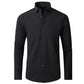 Solid Long Sleeve Shirt Fashion Slim Lapel Button Office Business Shirt Men's Clothing