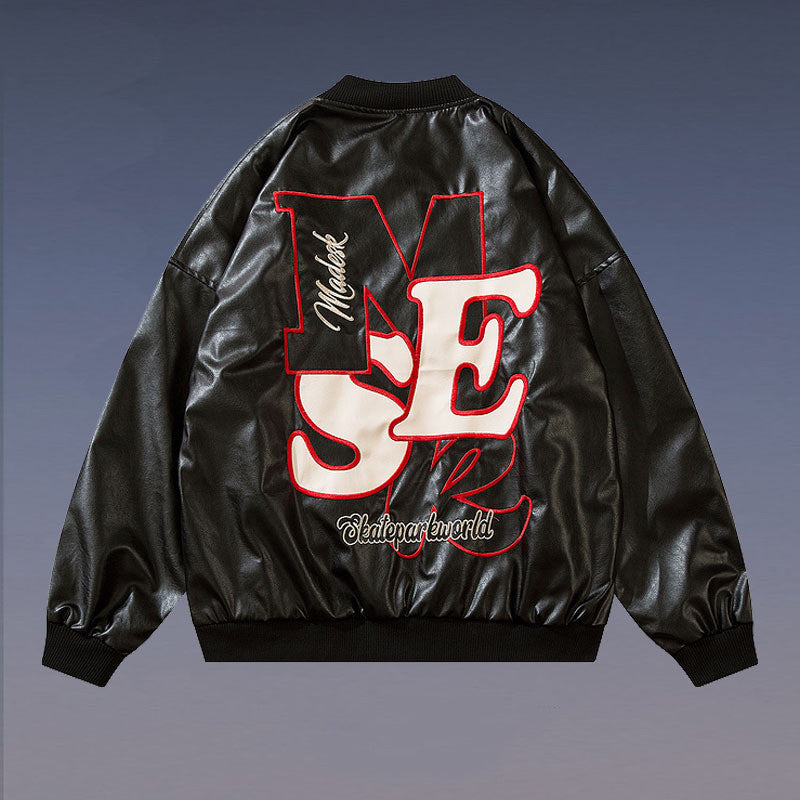 Men's Loose Vintage Embroidered Baseball Jacket