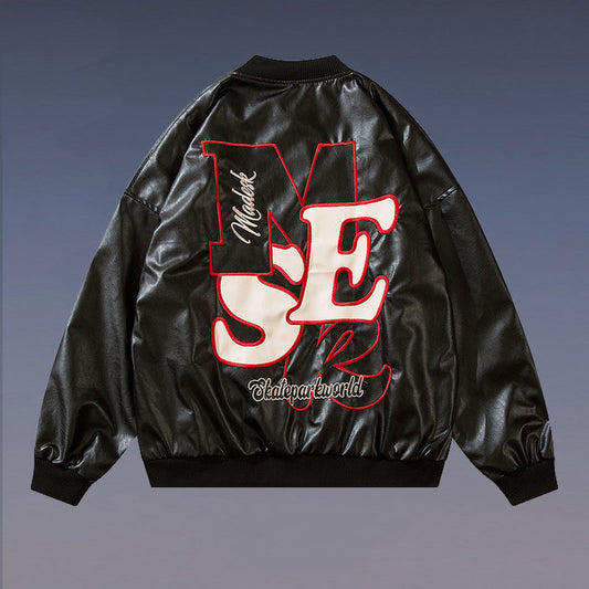 Men's Loose Vintage Embroidered Baseball Jacket