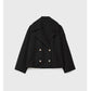 Ins Double-breasted Lapel Blazer Jacket Fashion Loose Woolen Short Coat Elegant Commuting Women's Clothing