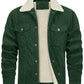 Corduroy Lapel Long Sleeve Plush Jacket Coat