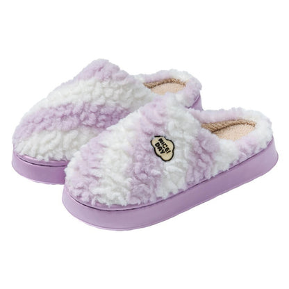 Women's Warm Non-slip Mute Velvet Cotton Slippers