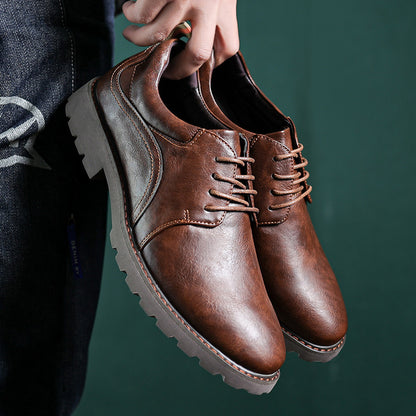 British Style Retro Casual Leather Shoes Men's Casual