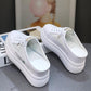 Summer Mesh Surface Platform Heel-free Lazy Stylish And Lightweight White Shoes