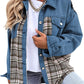 Denim Jacket Long Sleeve Plaid Button Down Shirt