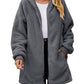 Loose Plush Women's Long Sleeve Hooded Zip Cardigan Coat