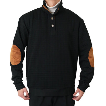 Patchwork Small Squares Men's Long Sleeve Casual Sweatshirt