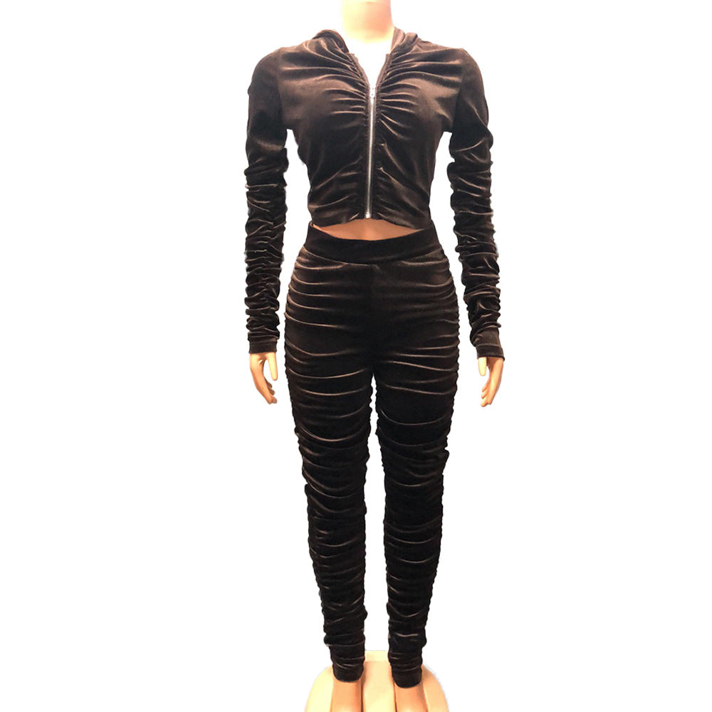 Pleuche Long Sleeve Suit Women