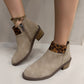 Plus Size Frosted Leopard Print Pointed Sense Thin Booties