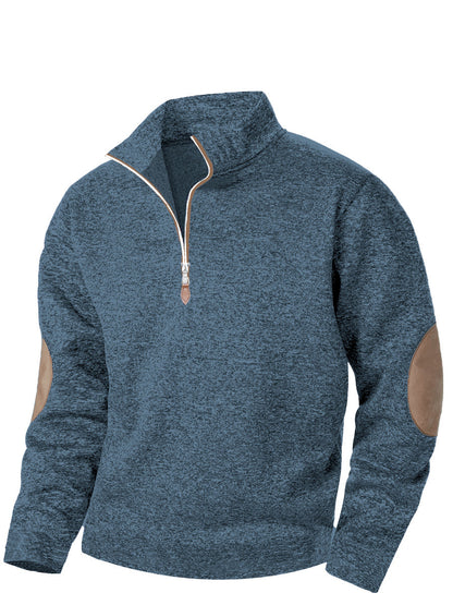 Men's Casual Jacquard Cardigan Sweater With Jointed Panels